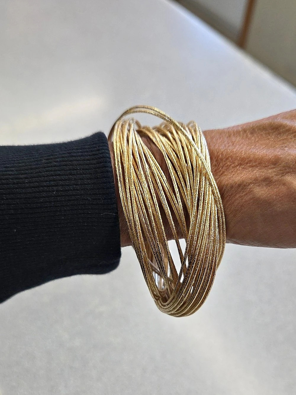Layered Gold-Tone Strand Bracelet Set New.